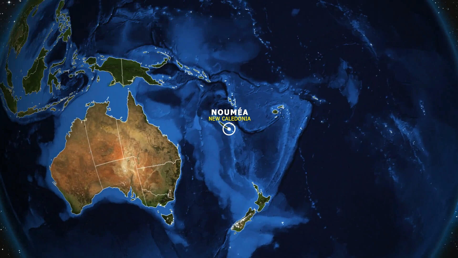 New Caledonia Satellite Map